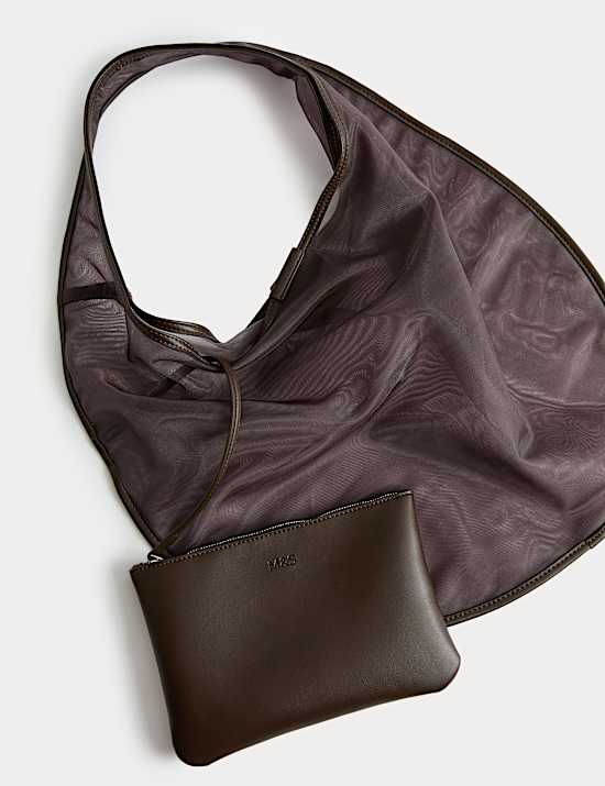 Large Mesh Moon Shoulder Bag