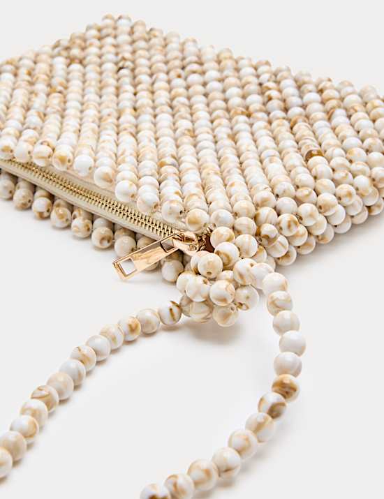 Openwork Beaded Shoulder Bag