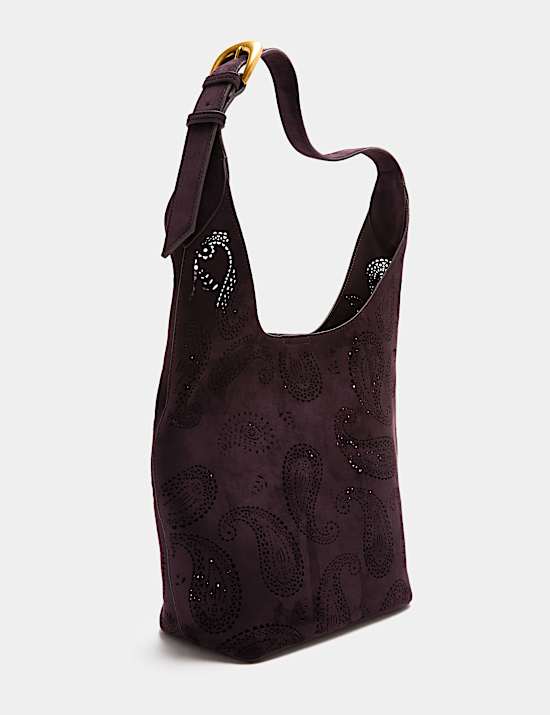 Laser Cut Top Handle Shoulder Bag