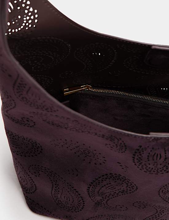 Laser Cut Top Handle Shoulder Bag