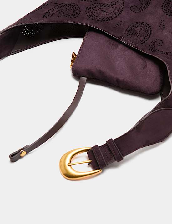 Laser Cut Top Handle Shoulder Bag