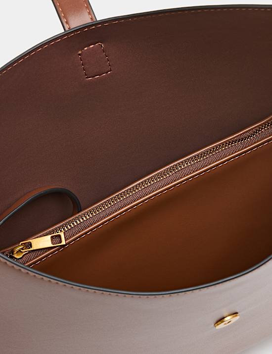 Stitch Detail Top Handle Shoulder Bag
