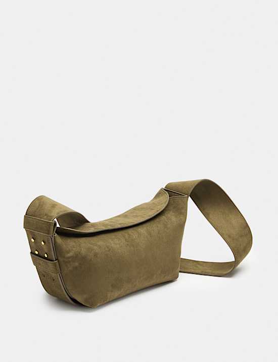 Suedette Sling Shoulder Bag