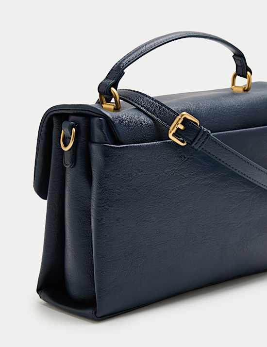 Faux Leather Puffy Cross Body Bag