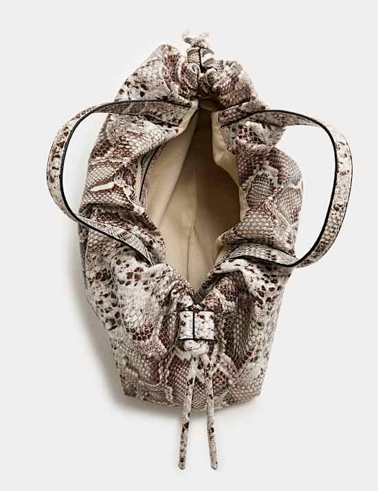 Bandolera amplia de piel sintética con tira