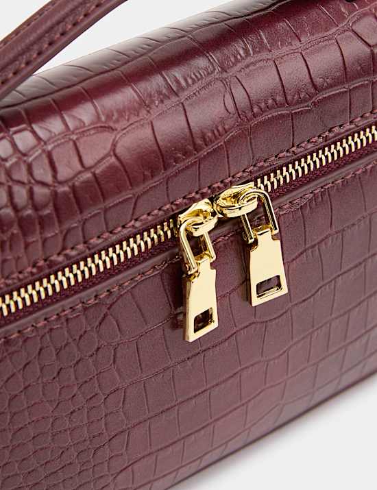 Croc Effect Vanity Cross Body Bag