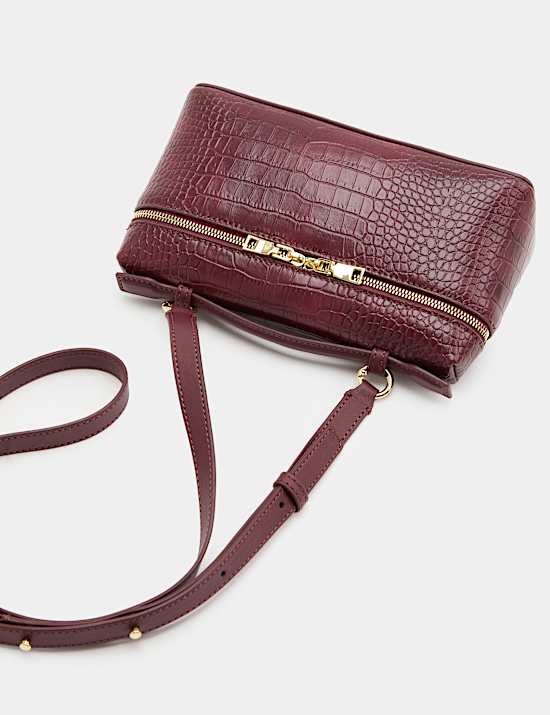 Croc Effect Vanity Cross Body Bag