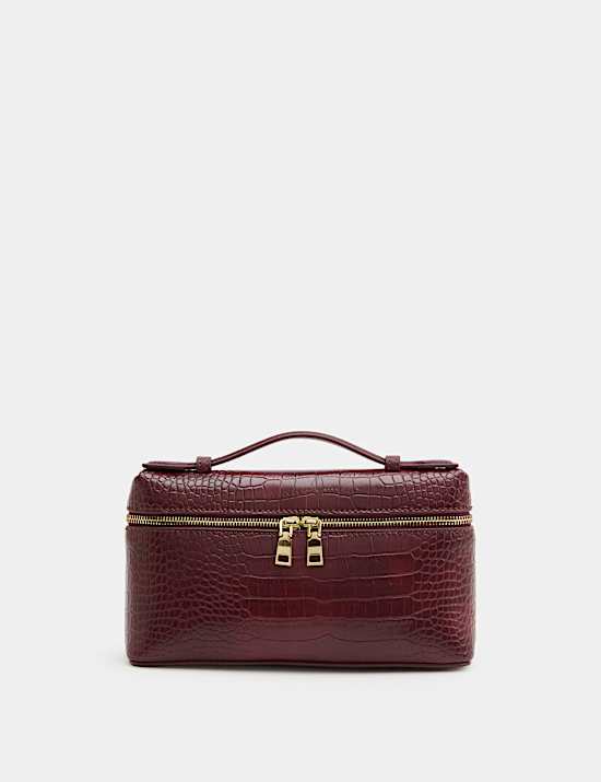 Croc Effect Vanity Cross Body Bag