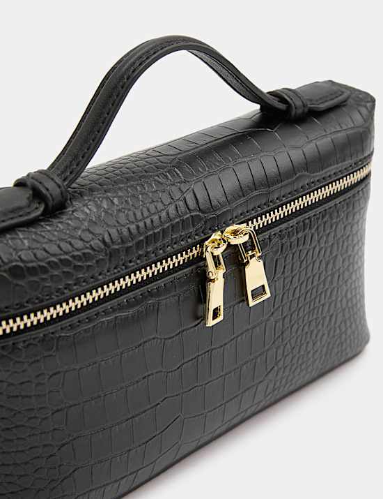 Croc Effect Vanity Cross Body Bag