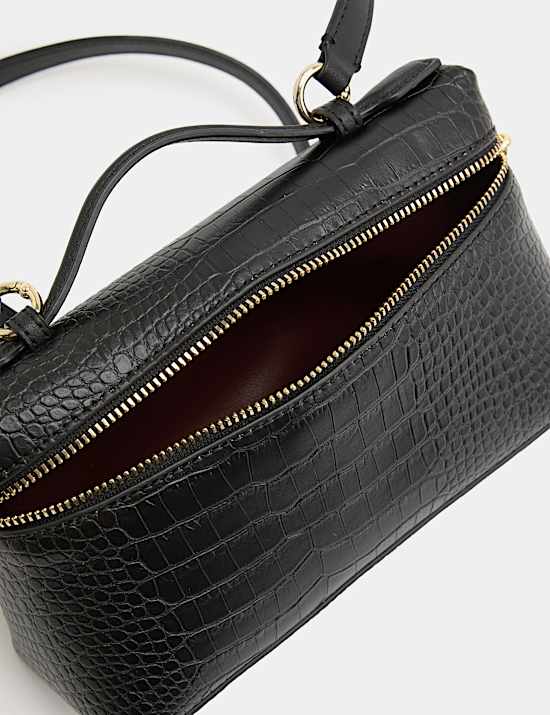 Croc Effect Vanity Cross Body Bag