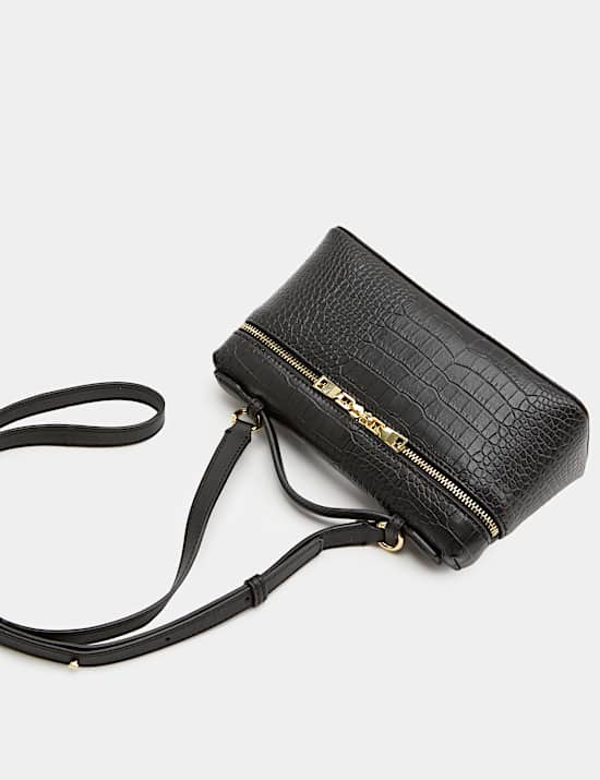 Croc Effect Vanity Cross Body Bag