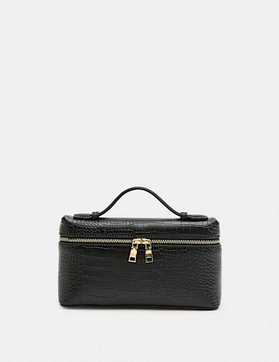 Croc Effect Vanity Cross Body Bag