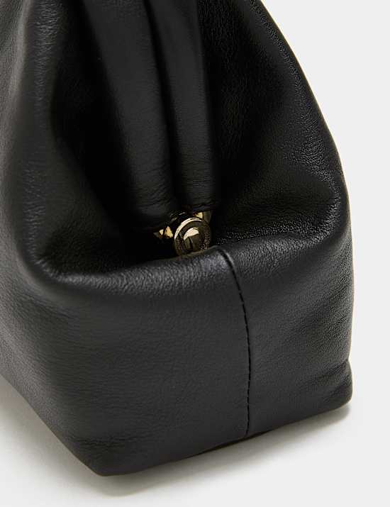 Leather Frame Clutch Bag