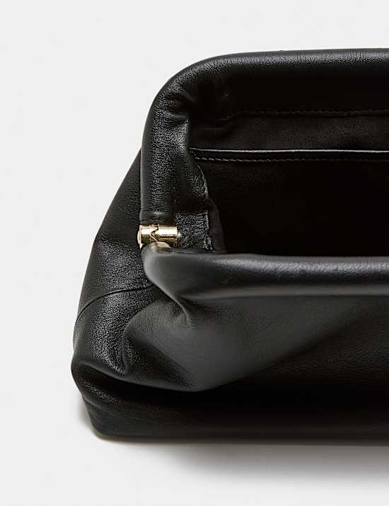 Leather Frame Clutch Bag