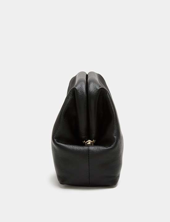 Leather Frame Clutch Bag