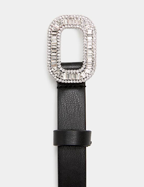 Ceinture de jean en similicuir avec ornements