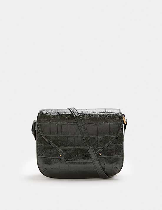 Sac besace enveloppe effet crocodile