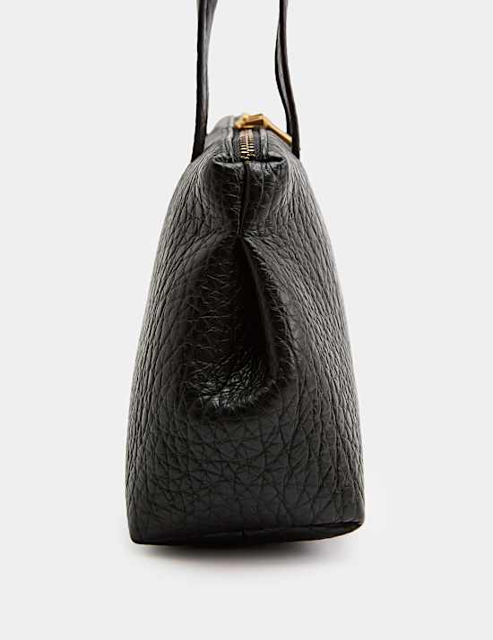 Textured Double Zip Grab Bowler Bag