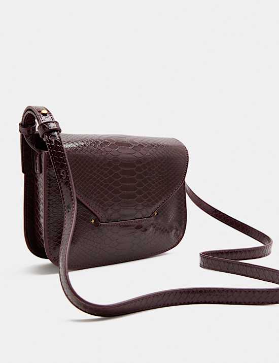 Snake Print Envelope Cross Body Bag