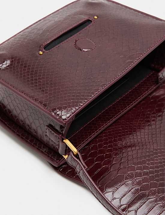 Snake Print Envelope Cross Body Bag
