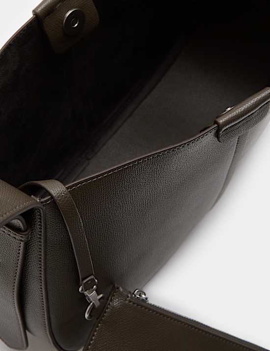 Faux Leather Saddle Bag