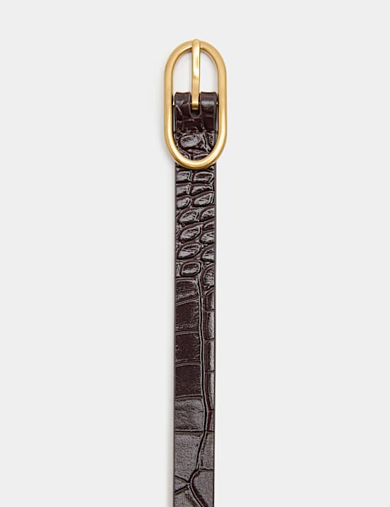 Croc Effect Skinny Jeans Belt