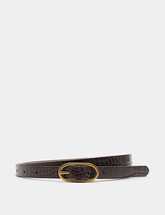 Croc Effect Skinny Jeans Belt