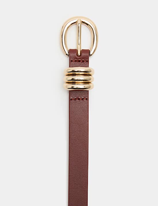 Leather Triple Keeper Jeans Belt