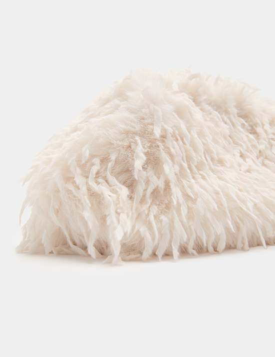 Textured Faux Fur Clutch Bag