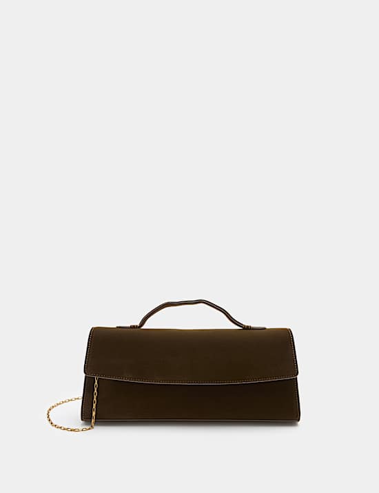 Velvet Top Handle Clutch Bag