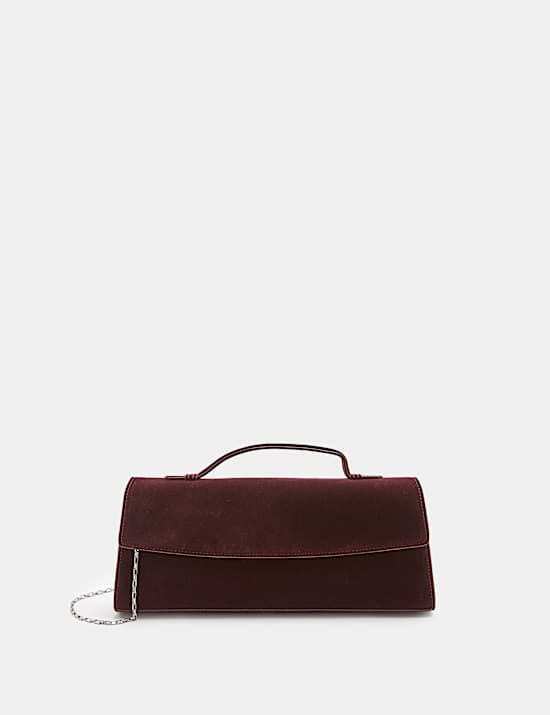 Velvet Top Handle Clutch Bag