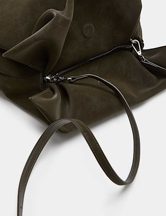 Faux Leather Drawstring Cross Body Bag