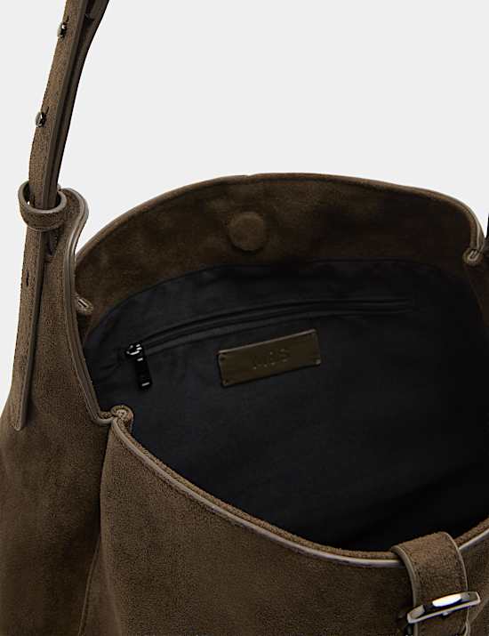 Buckle Detail Zip Shoulder Bag