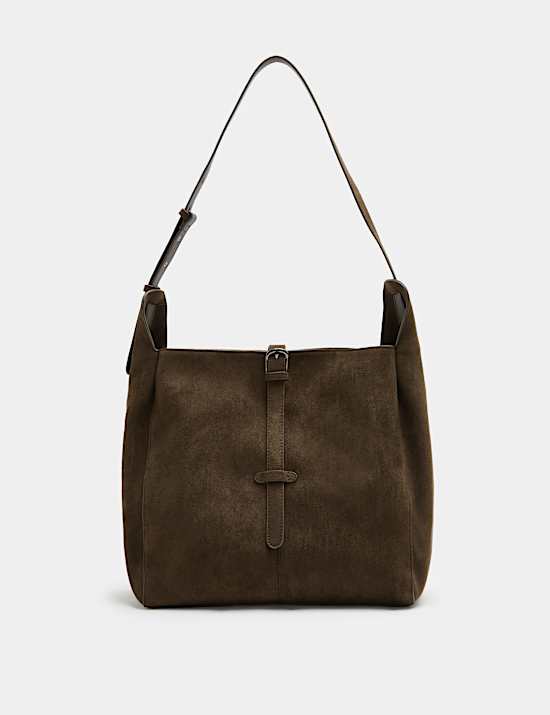 Buckle Detail Zip Shoulder Bag