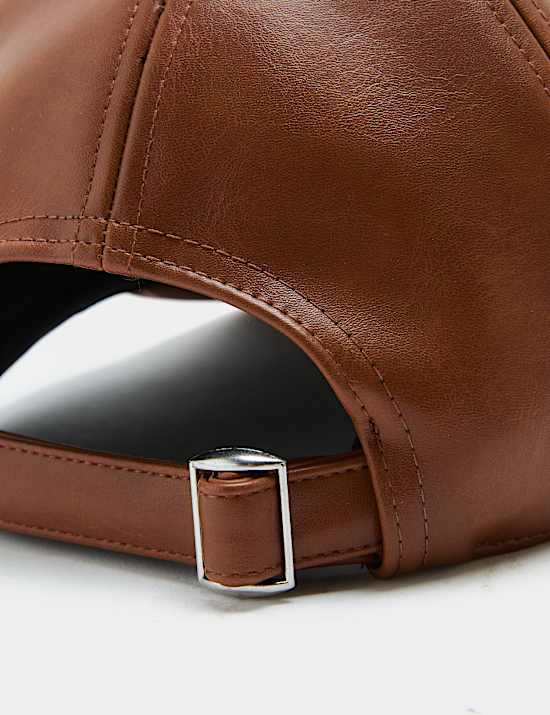 Faux Leather Baseball Cap