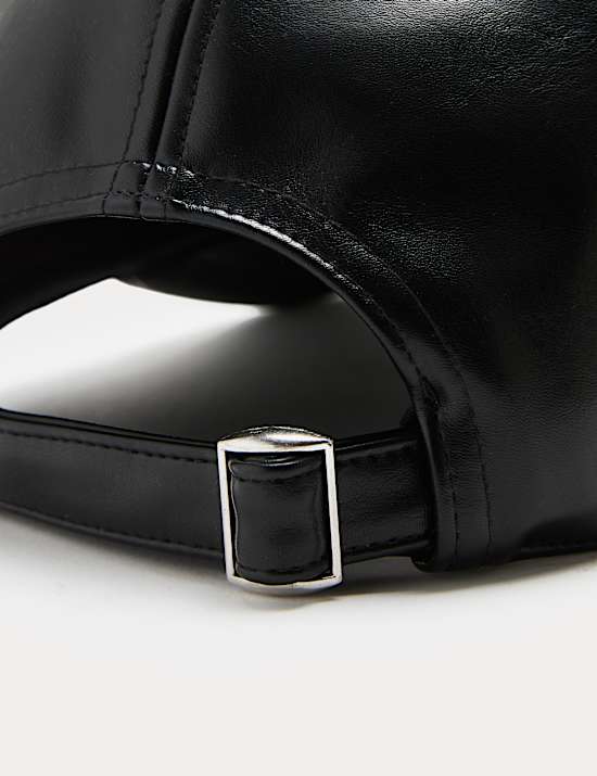 Faux Leather Baseball Cap