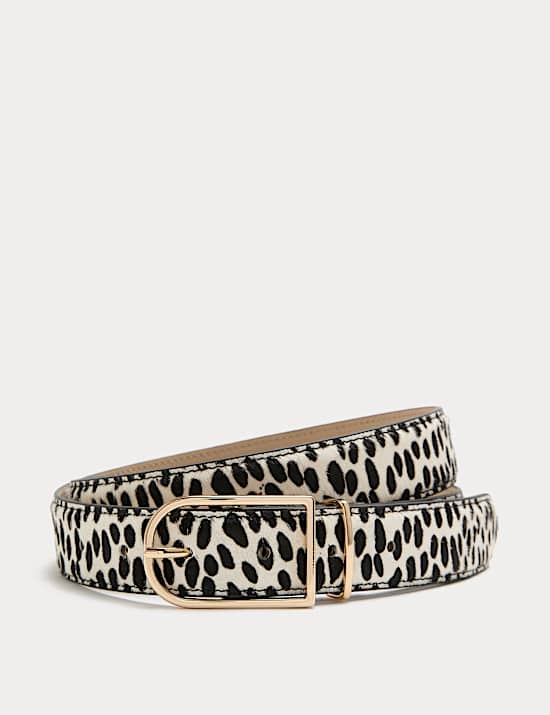 Leather Rich Animal Print Textured Belt