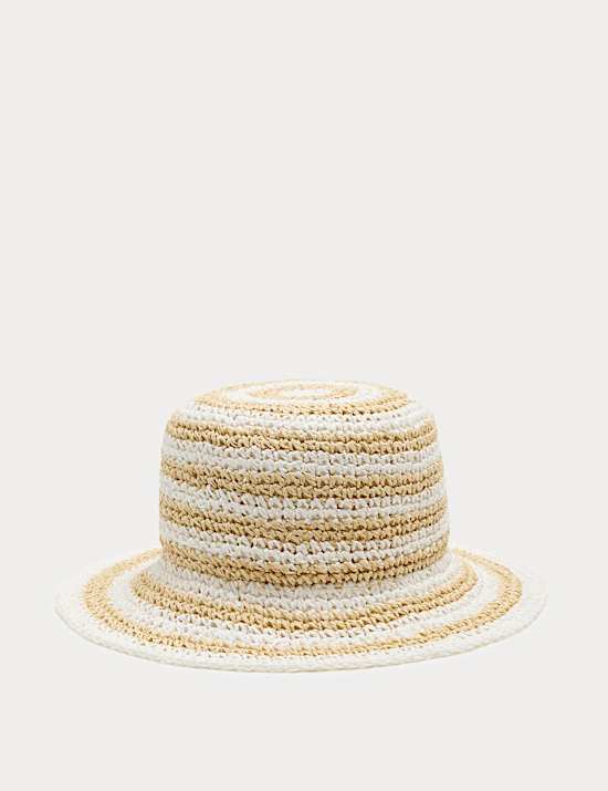Straw Striped Bucket Hat