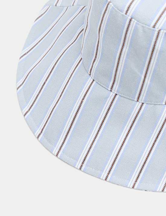 Bucket Hat aus reiner Baumwolle mit breiter Krempe