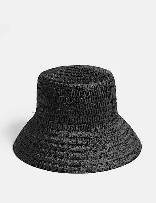 Geflochtener Bucket Hat mit breiter Krempe