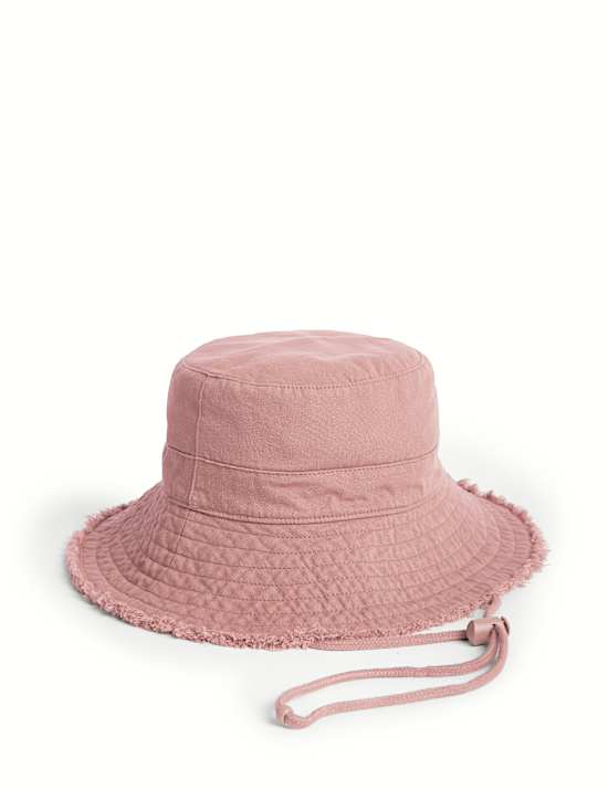 Pure Cotton Frayed Edge Bucket Hat