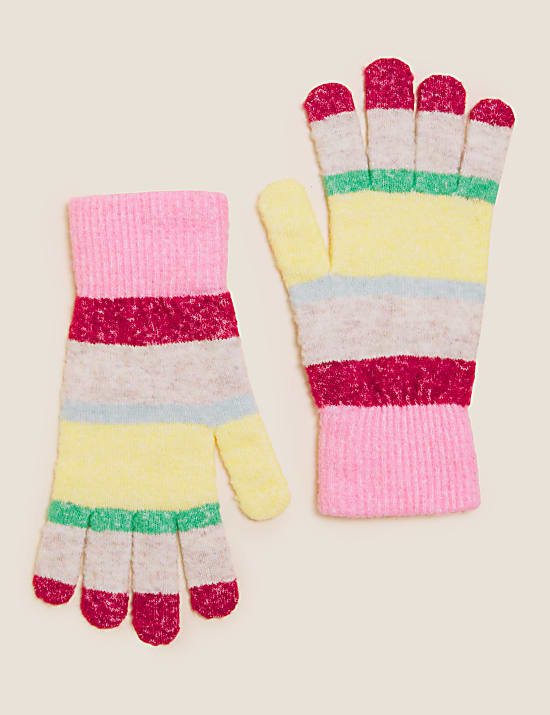 Knitted Striped Gloves