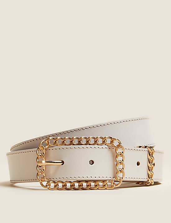 Leather Chain Buckle Jean Belt