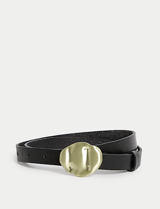 Leather Feature Buckle Jeans Belt