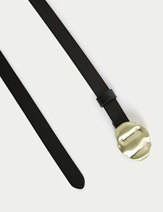 Leather Feature Buckle Jeans Belt