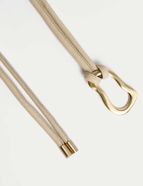 Ceinture pour jean en cuir &agrave; boucle en corde