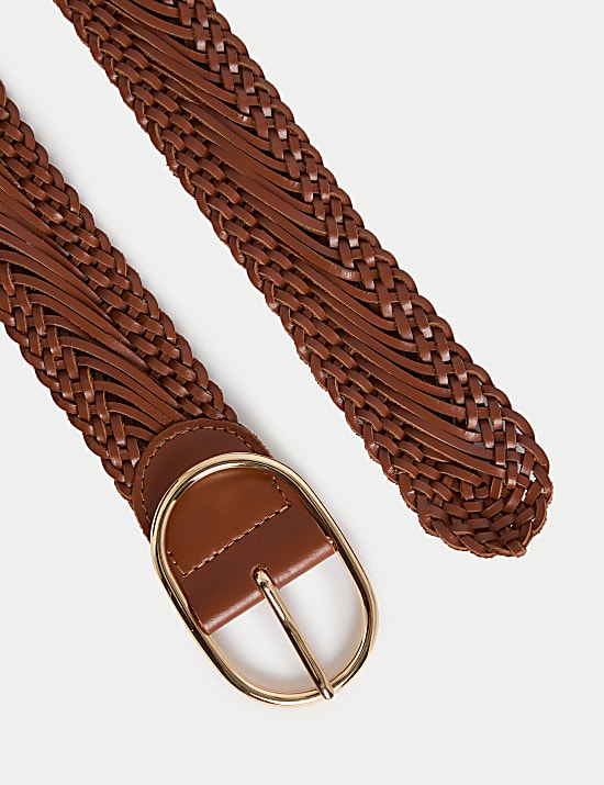 Leather Weave Jeans Belt
