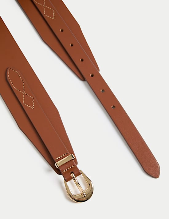 Leather Wide Waist Belt