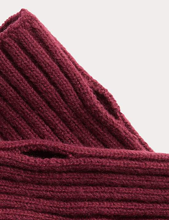 Knitted Rib Fingerless Gloves