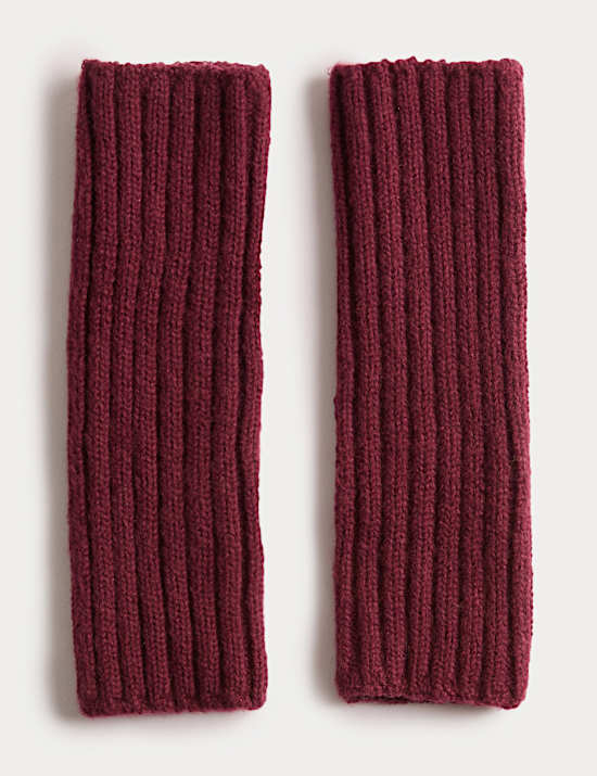 Knitted Rib Fingerless Gloves